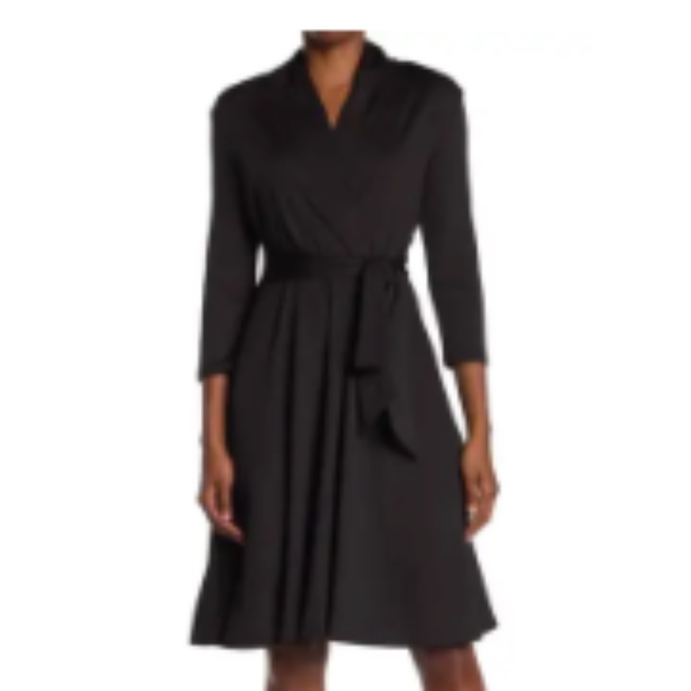 Love By Design Prescott Three Quarter Sleeve Faux Wrap Dress